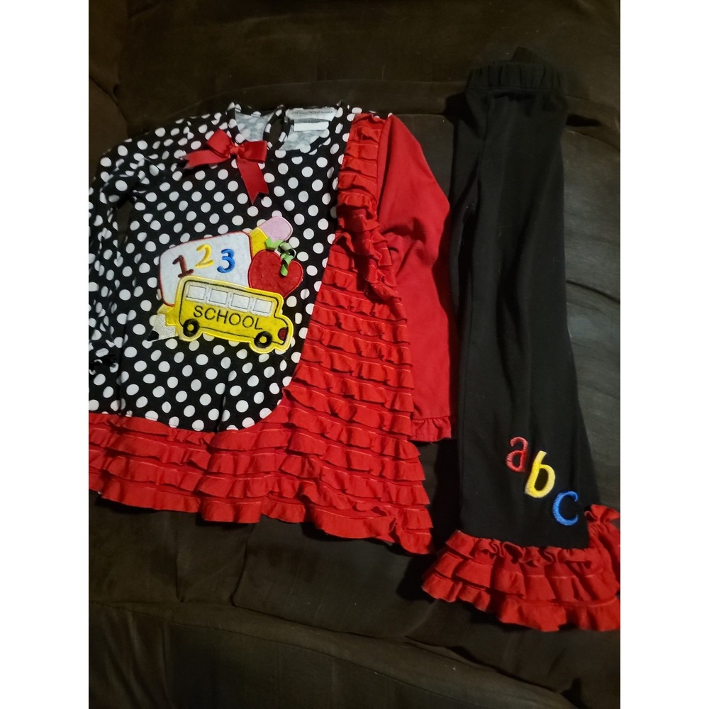 Rare editions school‎ bus pencil ABC outfit size 4t
